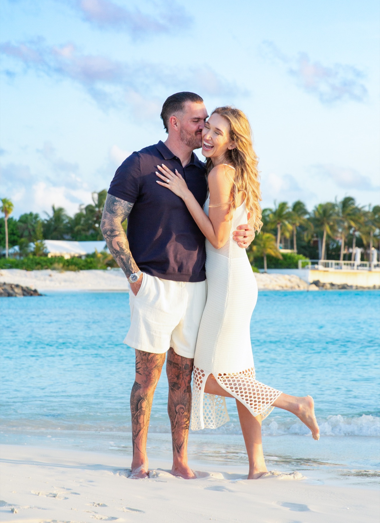 Couples beach portrait in Turks and Caicos by Paradise Photography