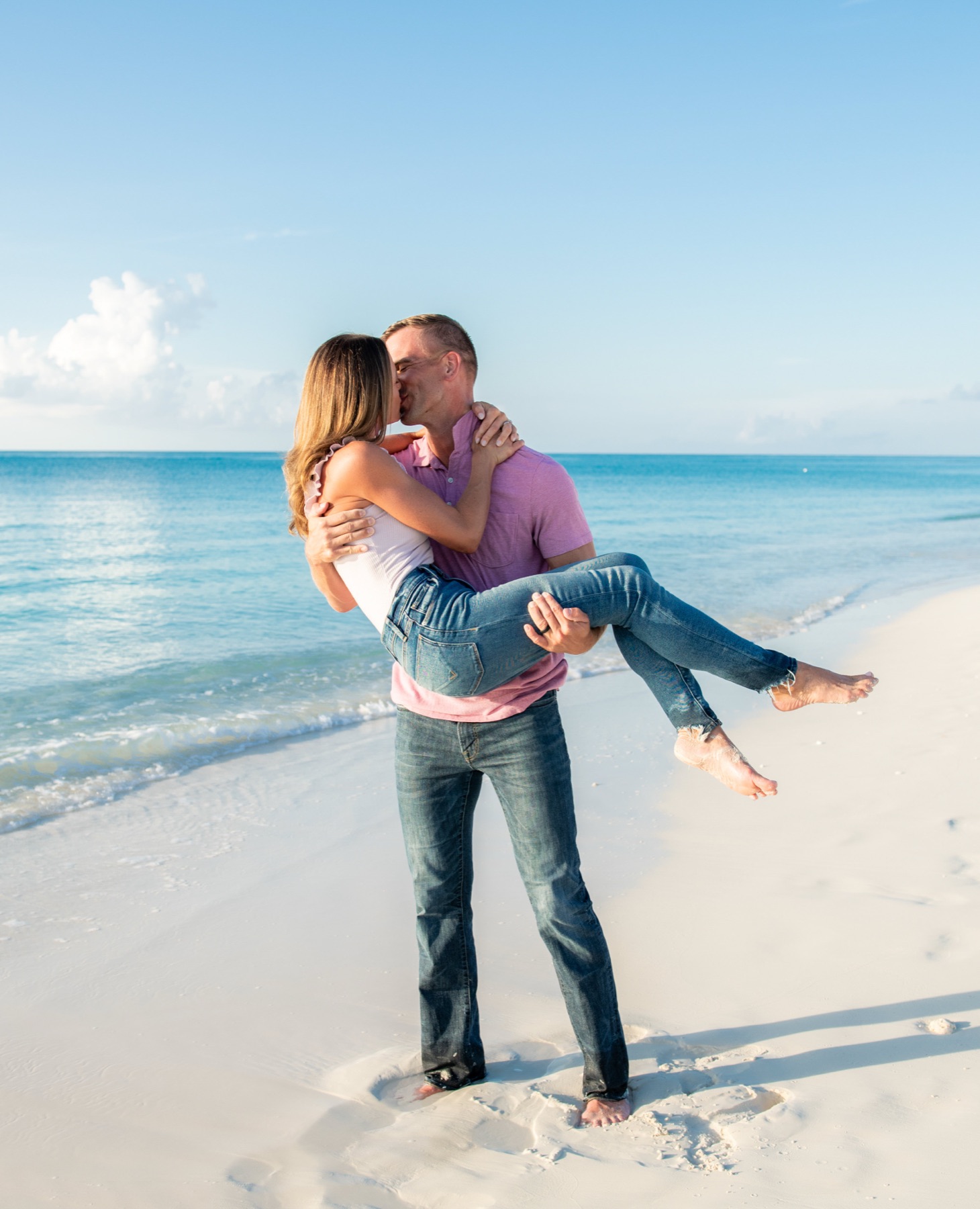 Couples beach portrait in Turks and Caicos by Paradise Photography