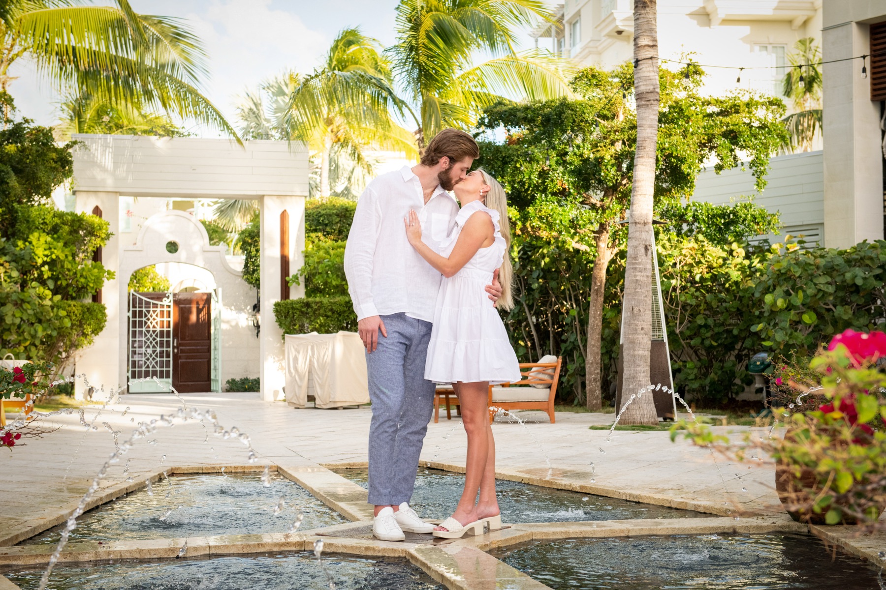 Couples beach portrait in Turks and Caicos by Paradise Photography