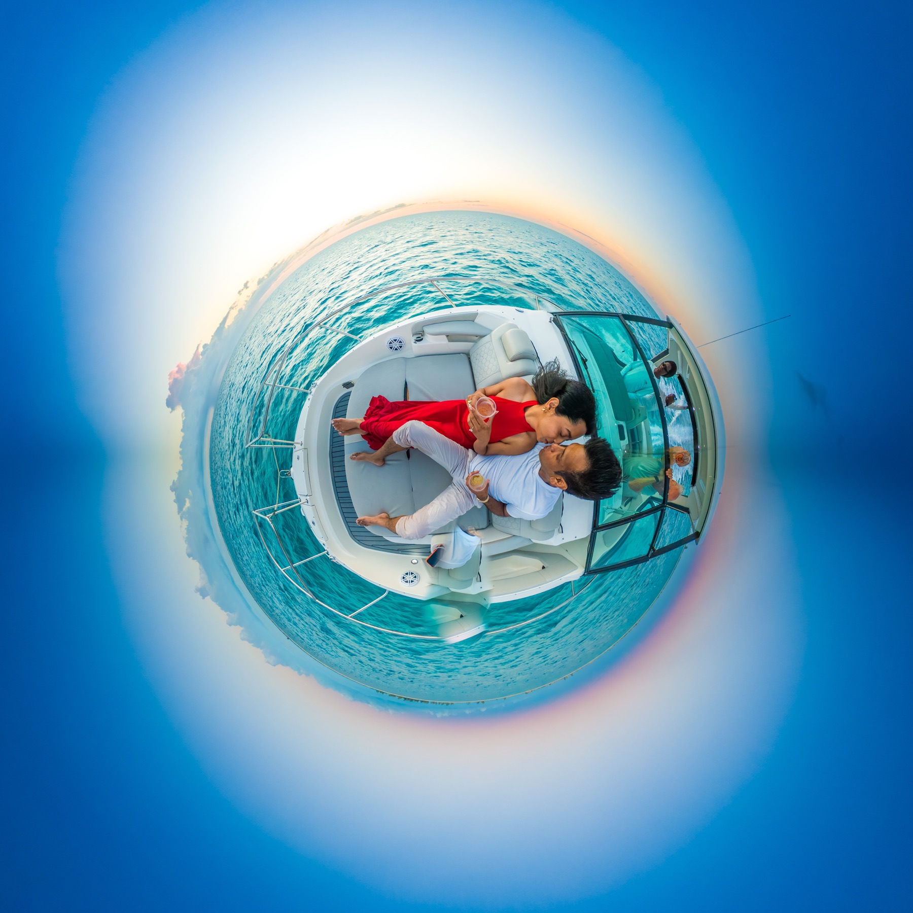 Couples beach portrait in Turks and Caicos by Paradise Photography