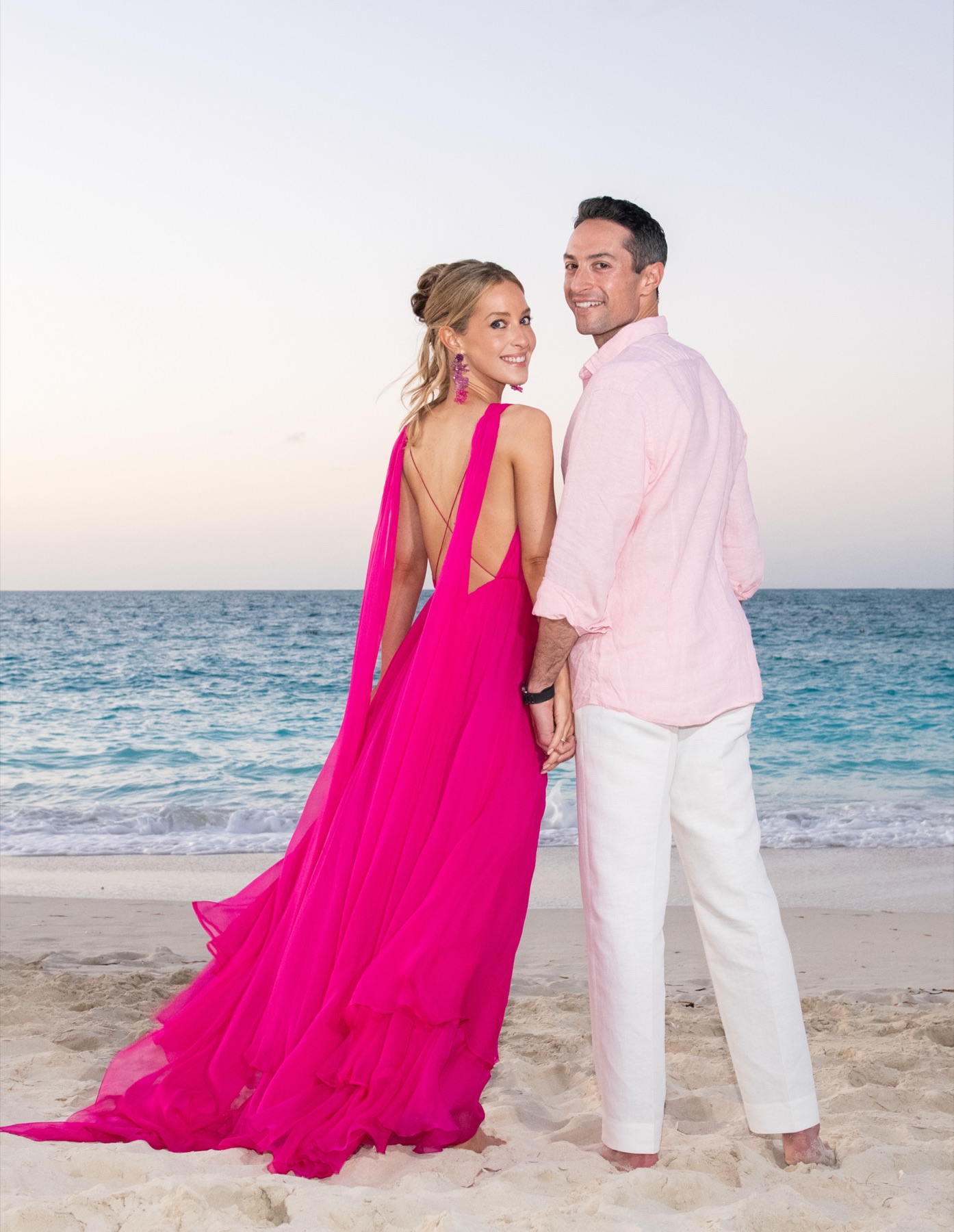 Couples beach portrait in Turks and Caicos by Paradise Photography