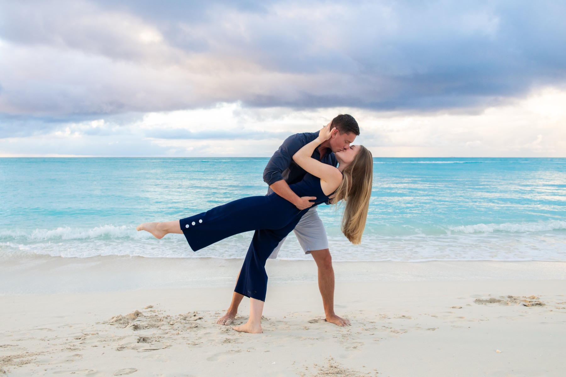 Couples beach portrait in Turks and Caicos by Paradise Photography