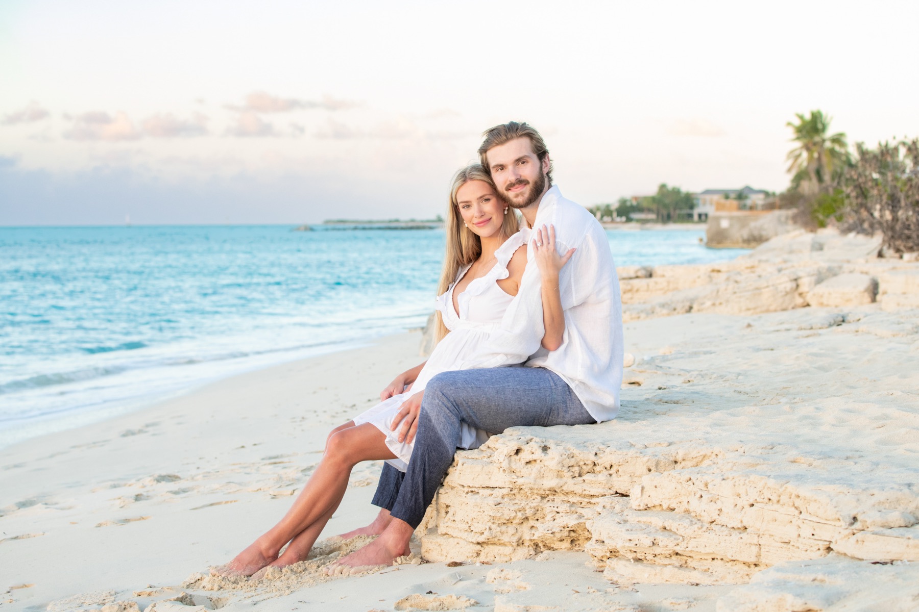 Couples beach portrait in Turks and Caicos by Paradise Photography