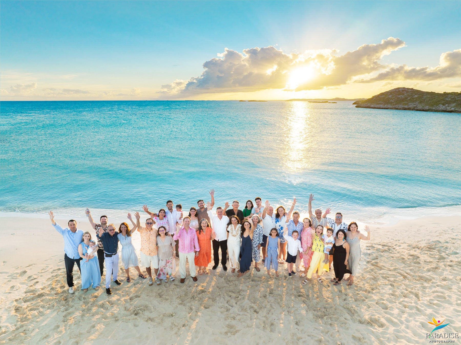 Family beach portrait in Turks and Caicos by Paradise Photography