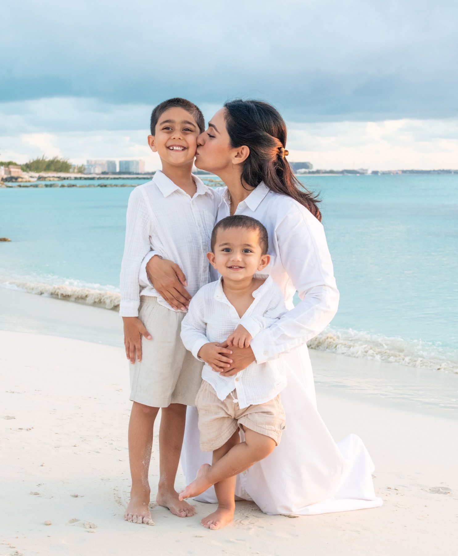 Family beach portrait in Turks and Caicos by Paradise Photography