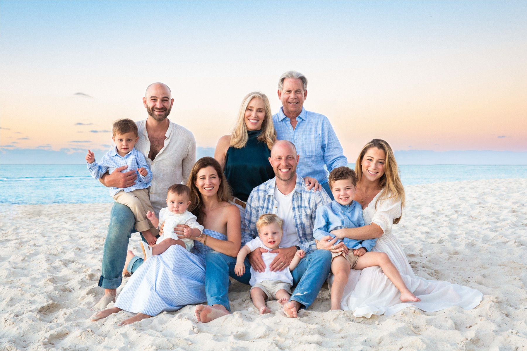 Family beach portrait in Turks and Caicos by Paradise Photography