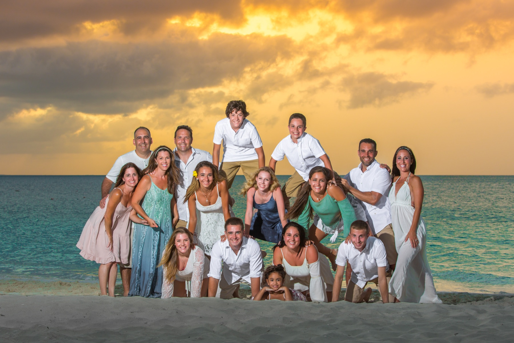Family beach portrait in Turks and Caicos by Paradise Photography
