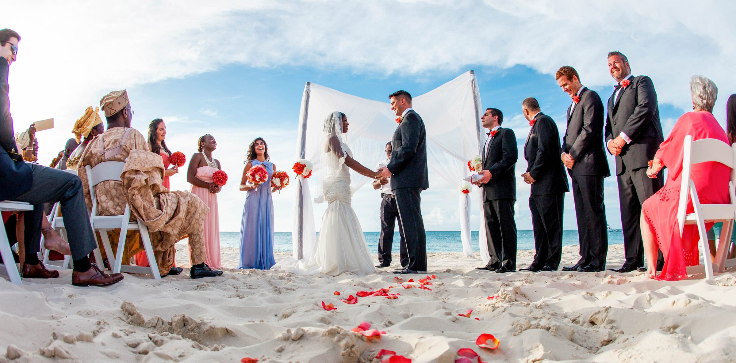 Beach wedding ceremony in Turks and Caicos