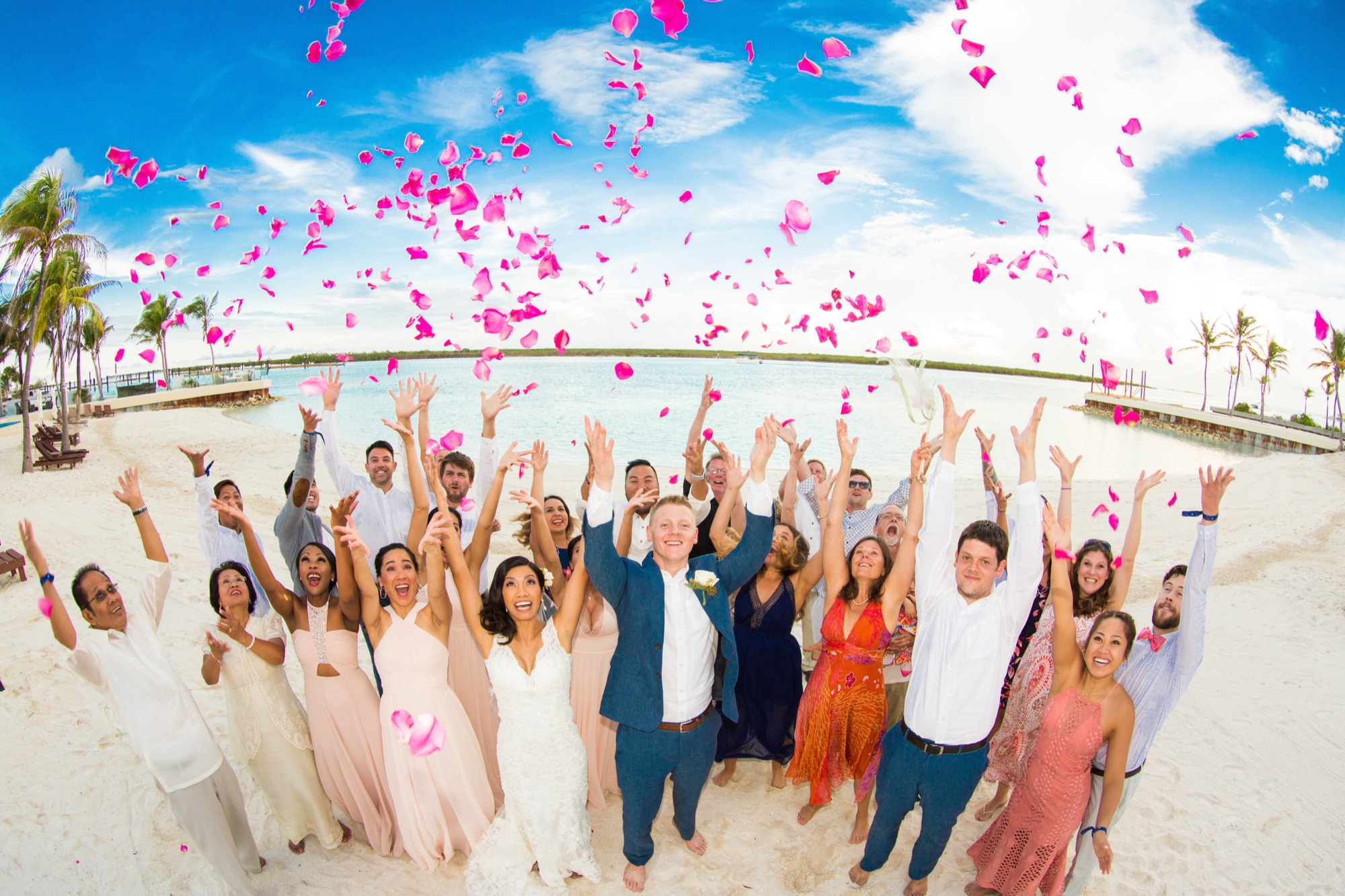 Wedding celebration on the beach in Turks and Caicos